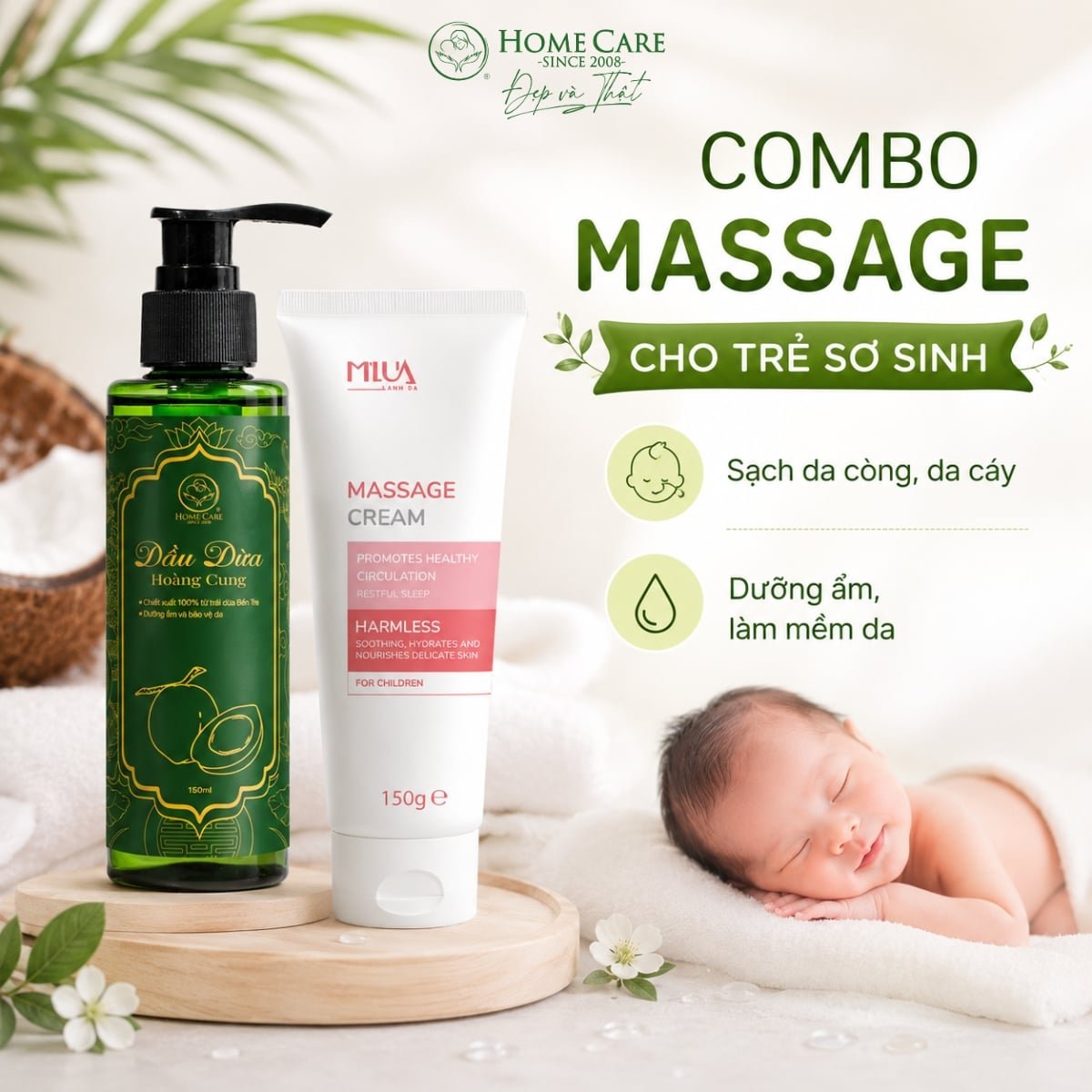 Dầu Massage Giảm Rạn Da Cho Mẹ Bầu Chiết Xuất Từ Dừa