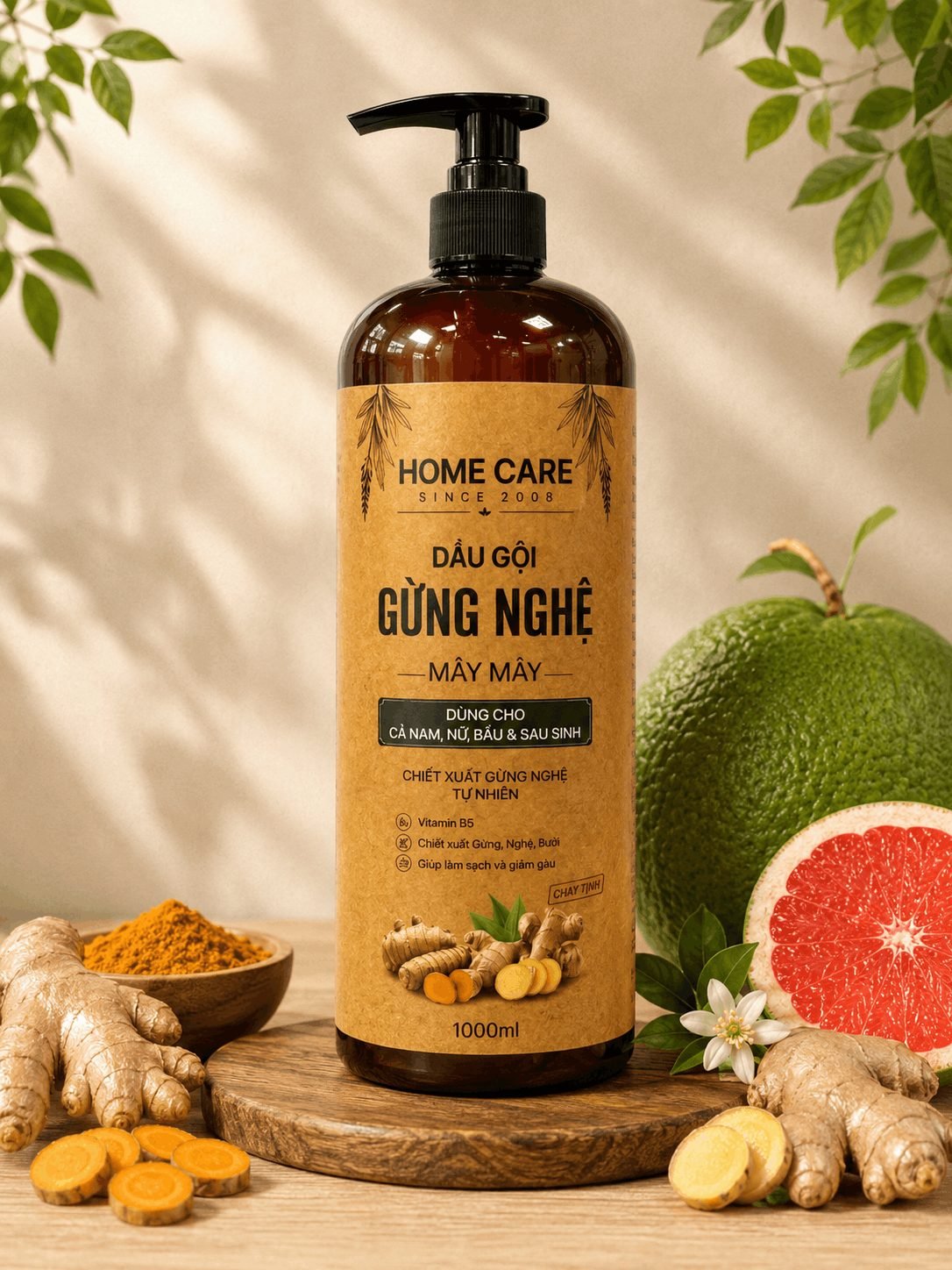 Dầu Gội Cho Mẹ Bầu & Sau Sinh Giảm Gàu & Rụng Tóc Từ Gừng Bưởi