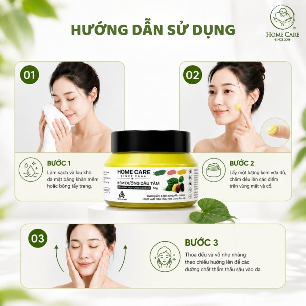 Kem Dưỡng Da Làm Sáng, Đều Màu Da Từ Dâu Tằm, Nha Đam, Rau Má