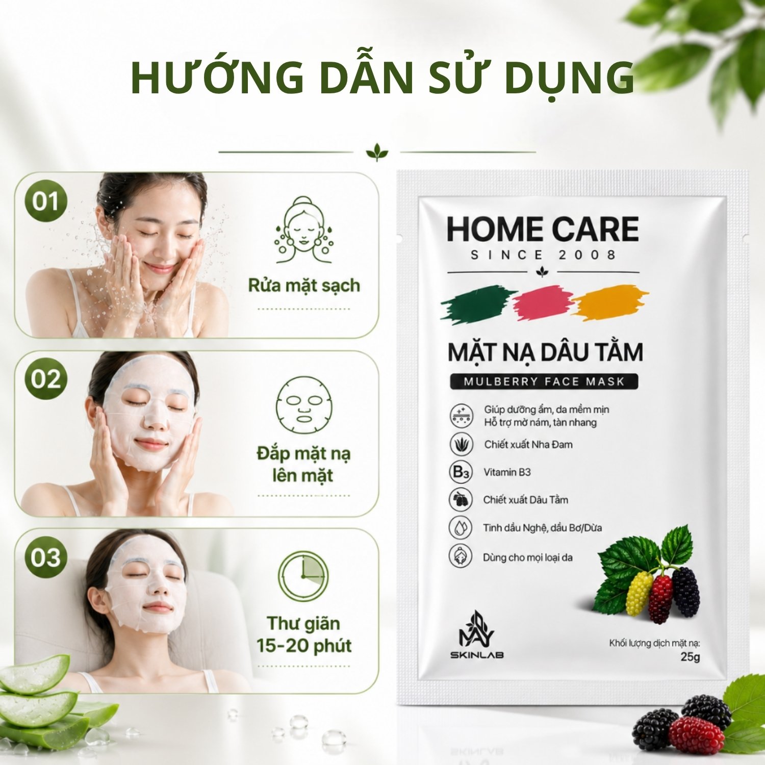 Mặt Nạ Cấp Ẩm Cho Mẹ Bầu Dưỡng Da Mềm Mịn, Hỗ Trợ Mờ Nám