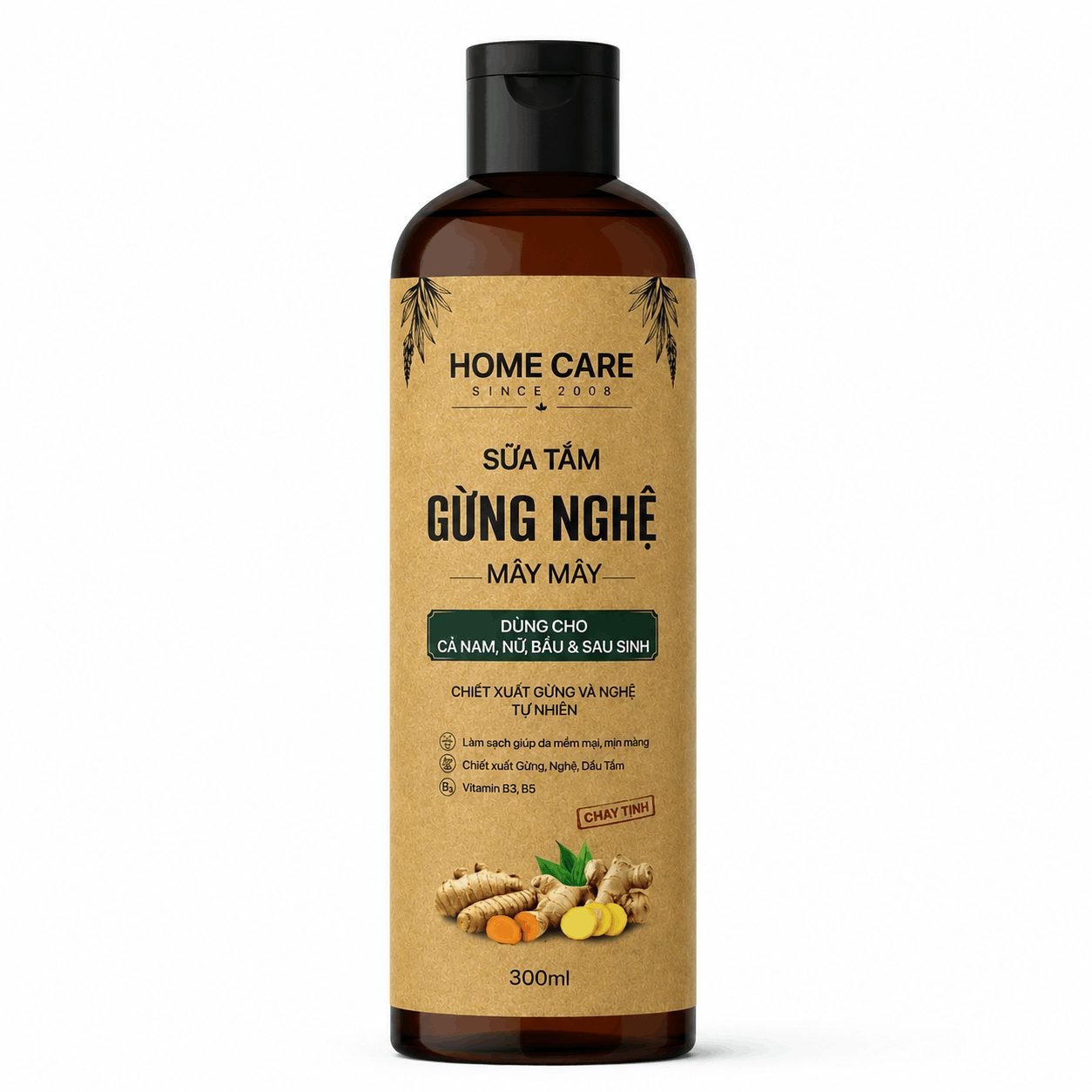 Sữa Tắm Thảo Dược Gừng Nghệ 1L Sạch Sâu, Ngăn Ngừa Mụn Trên Da