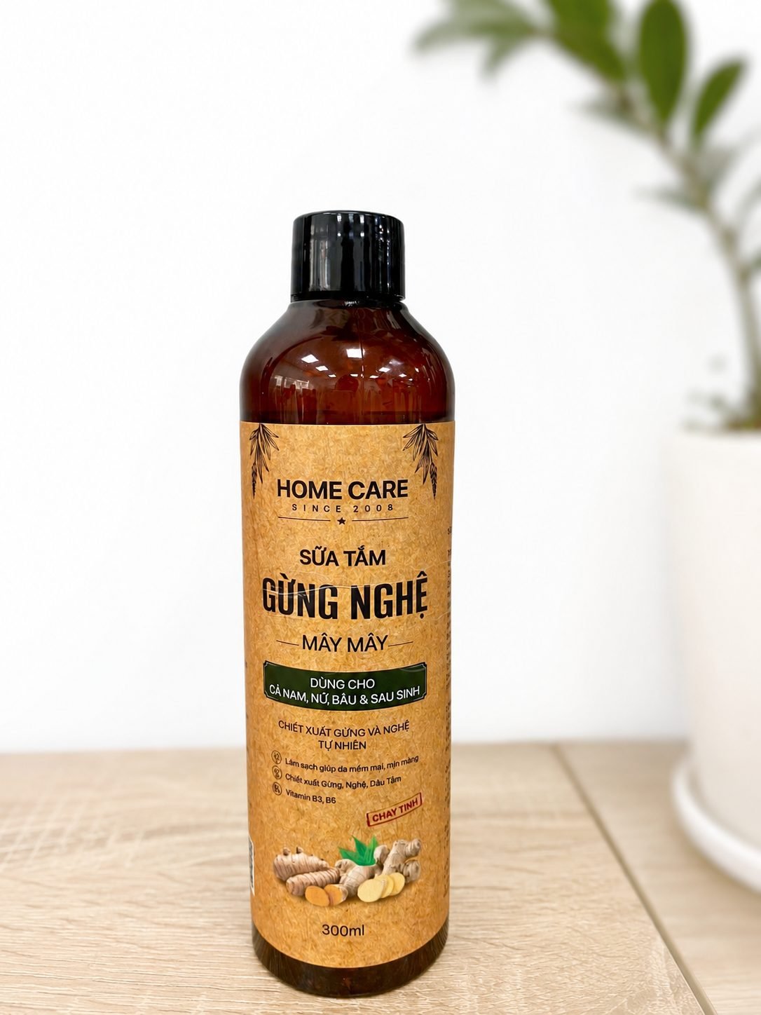 Sữa Tắm Thảo Dược Gừng Nghệ 1L Sạch Sâu, Ngăn Ngừa Mụn Trên Da